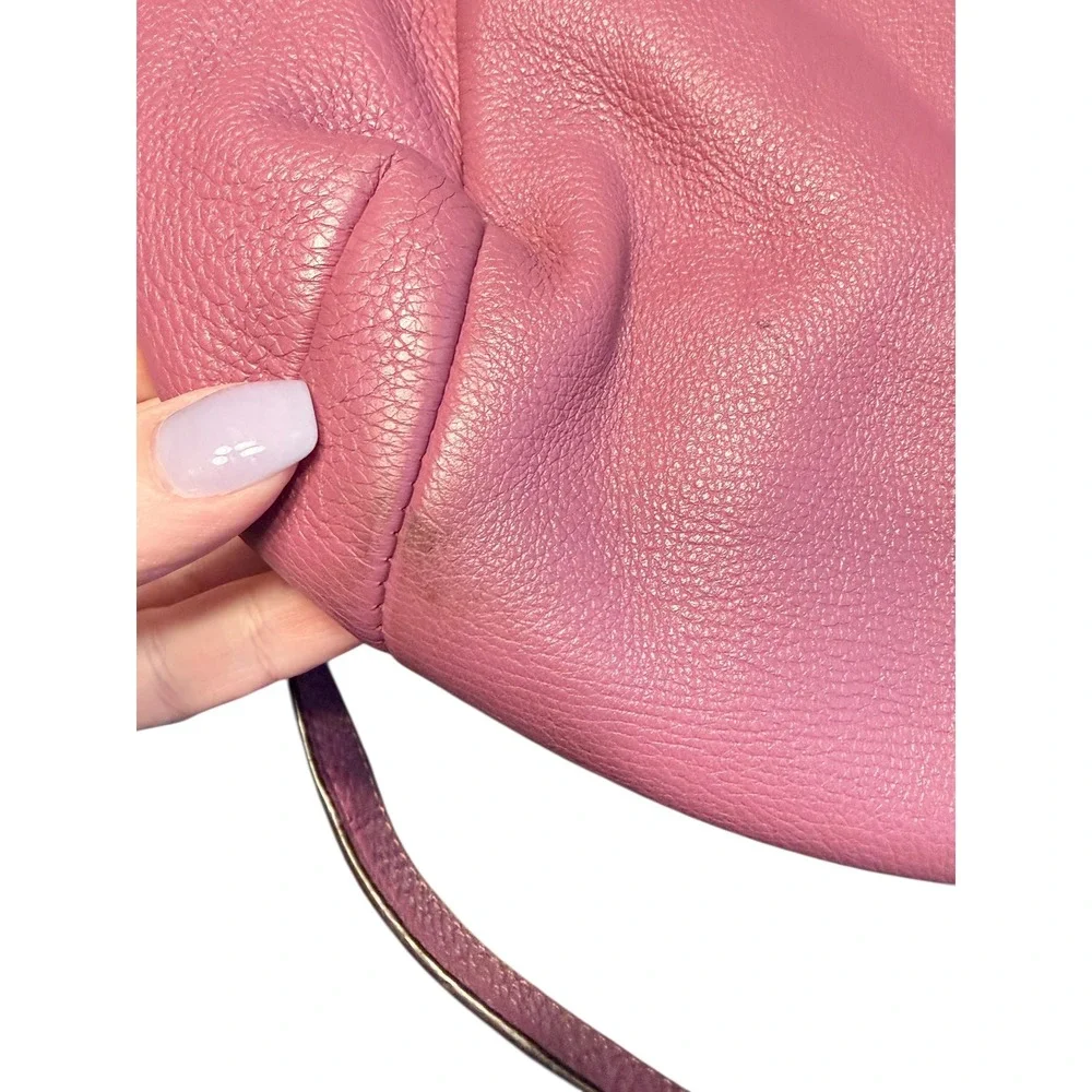 Coach Avery Rose Pink Pebbled Leather Drawstring Bucket Bag Crossbody F27003 - Picture 5 of 10